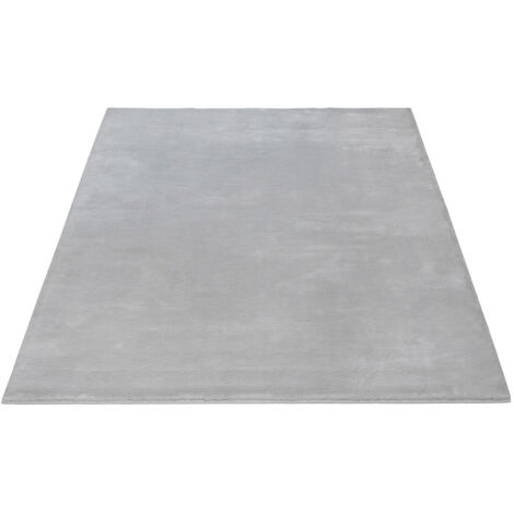 FLOORNOVO Hochflor Teppich Grau einfarbig - 170 x 120 cm - Besonders Weicher Teppich Wohnzimmer & Badezimmerteppich - Pflegeleicht - vielseitig einsetzbar im Innenbereich