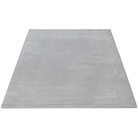 FLOORNOVO Hochflor Teppich Grau einfarbig - 200 x 140 cm - Besonders Weicher Teppich Wohnzimmer & Badezimmerteppich - Pflegeleicht - vielseitig einsetzbar im Innenbereich
