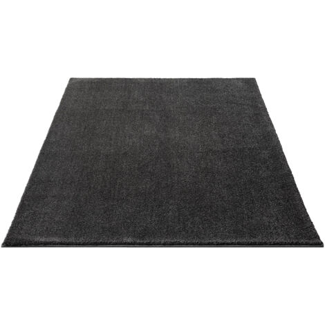 FLOORNOVO Hochflor Teppich Grau einfarbig - 200 x 140 cm - Besonders Weicher Teppich Wohnzimmer & Badezimmerteppich - Pflegeleicht - vielseitig einsetzbar im Innenbereich