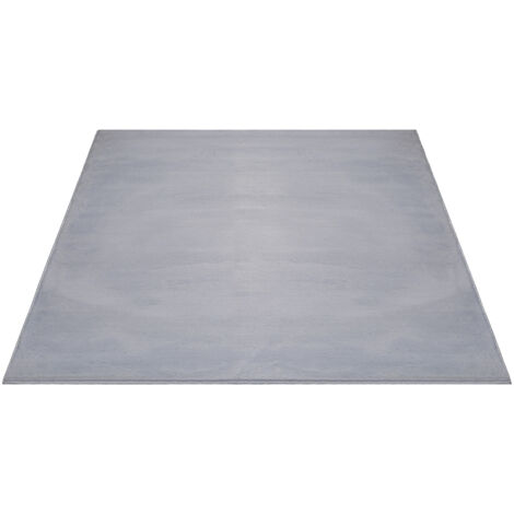 FLOORNOVO Hochflor Teppich Grau einfarbig - 220 x 160 cm - Besonders Weicher Teppich Wohnzimmer & Badezimmerteppich - Pflegeleicht - vielseitig einsetzbar im Innenbereich