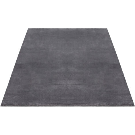 FLOORNOVO Hochflor Teppich Grau einfarbig - 230 x 160 cm - Besonders Weicher Teppich Wohnzimmer & Badezimmerteppich - Pflegeleicht - vielseitig einsetzbar im Innenbereich