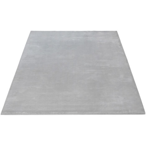 FLOORNOVO Hochflor Teppich Grau einfarbig - 230 x 160 cm - Besonders Weicher Teppich Wohnzimmer & Badezimmerteppich - Pflegeleicht - vielseitig einsetzbar im Innenbereich