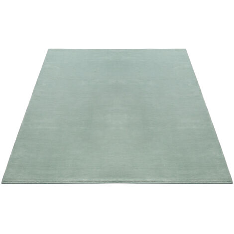 FLOORNOVO Hochflor Teppich Grün einfarbig - 170 x 120 cm - Besonders Weicher Teppich Wohnzimmer & Badezimmerteppich - Pflegeleicht - vielseitig einsetzbar im Innenbereich
