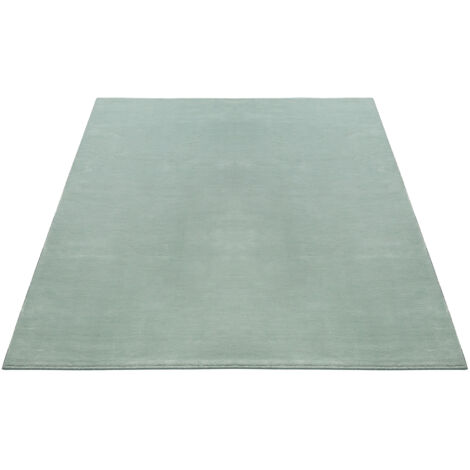 FLOORNOVO Hochflor Teppich Grün einfarbig - 200 x 140 cm - Besonders Weicher Teppich Wohnzimmer & Badezimmerteppich - Pflegeleicht - vielseitig einsetzbar im Innenbereich