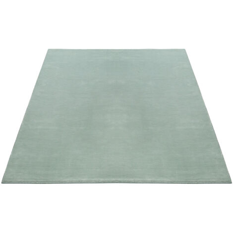 FLOORNOVO Hochflor Teppich Grün einfarbig - 230 x 160 cm - Besonders Weicher Teppich Wohnzimmer & Badezimmerteppich - Pflegeleicht - vielseitig einsetzbar im Innenbereich