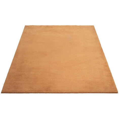FLOORNOVO Hochflor Teppich Orange einfarbig - 110 x 60 cm - Besonders Weicher Teppich Wohnzimmer & Badezimmerteppich - Pflegeleicht - vielseitig einsetzbar im Innenbereich