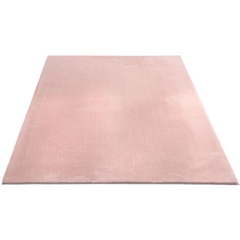 FLOORNOVO Hochflor Teppich Pink einfarbig - 340 x 240 cm - Besonders Weicher Teppich Wohnzimmer & Badezimmerteppich - Pflegeleicht - vielseitig einsetzbar im Innenbereich