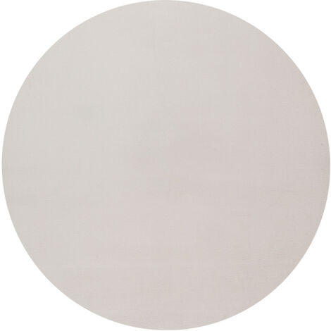 FLOORNOVO Hochflor Teppich rund einfarbig - Ø 117 cm - Besonders Weicher Teppich Wohnzimmer & Badezimmerteppich - Pflegeleicht - vielseitig einsetzbar im Innenbereich