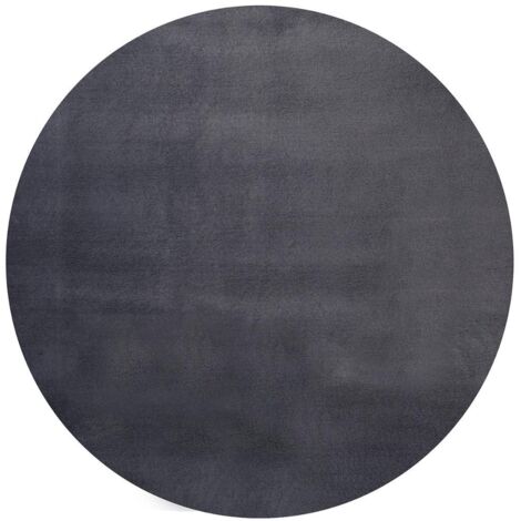 FLOORNOVO Hochflor Teppich rund einfarbig - Ø 117 cm - Besonders Weicher Teppich Wohnzimmer & Badezimmerteppich - Pflegeleicht - vielseitig einsetzbar im Innenbereich