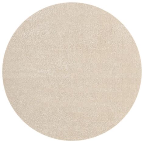 FLOORNOVO Hochflor Teppich rund einfarbig - Ø 120 cm - Besonders Weicher Teppich Wohnzimmer & Badezimmerteppich - Pflegeleicht - vielseitig einsetzbar im Innenbereich