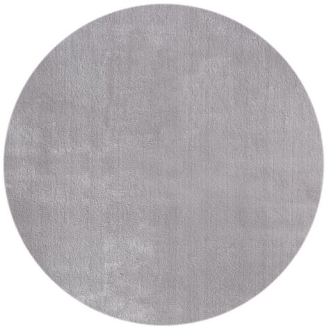 FLOORNOVO Hochflor Teppich rund einfarbig - Ø 120 cm - Besonders Weicher Teppich Wohnzimmer & Badezimmerteppich - Pflegeleicht - vielseitig einsetzbar im Innenbereich