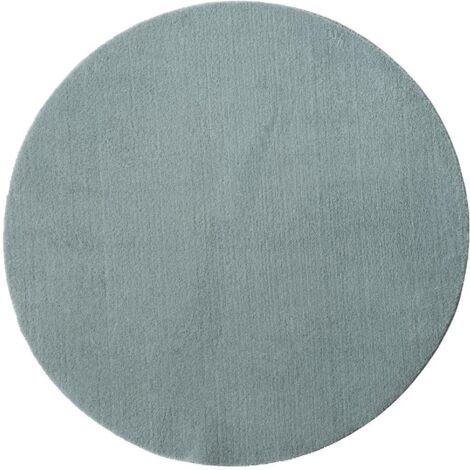 FLOORNOVO Hochflor Teppich rund einfarbig - Ø 120 cm - Besonders Weicher Teppich Wohnzimmer & Badezimmerteppich - Pflegeleicht - vielseitig einsetzbar im Innenbereich