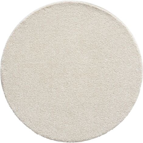 FLOORNOVO Hochflor Teppich rund einfarbig - Ø 120 cm - Besonders Weicher Teppich Wohnzimmer & Badezimmerteppich - Pflegeleicht - vielseitig einsetzbar im Innenbereich
