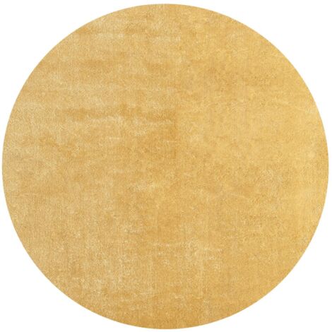 FLOORNOVO Hochflor Teppich rund einfarbig - Ø 120 cm - Besonders Weicher Teppich Wohnzimmer & Badezimmerteppich - Pflegeleicht - vielseitig einsetzbar im Innenbereich