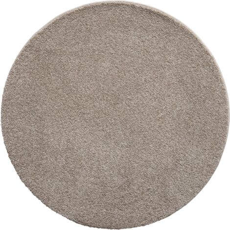 FLOORNOVO Hochflor Teppich rund einfarbig - Ø 160 cm - Besonders Weicher Teppich Wohnzimmer & Badezimmerteppich - Pflegeleicht - vielseitig einsetzbar im Innenbereich