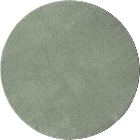 FLOORNOVO Hochflor Teppich rund einfarbig - Ø 200 cm - Besonders Weicher Teppich Wohnzimmer & Badezimmerteppich - Pflegeleicht - vielseitig einsetzbar im Innenbereich