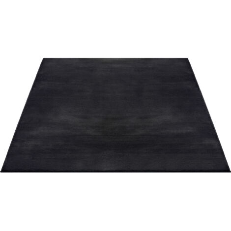 FLOORNOVO Hochflor Teppich Schwarz einfarbig - 340 x 240 cm - Besonders Weicher Teppich Wohnzimmer & Badezimmerteppich - Pflegeleicht - vielseitig einsetzbar im Innenbereich