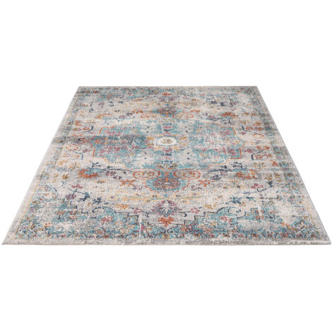 FLOORNOVO In- & Outdoor Teppich gemustert - 230 x 160 cm - Flachgewebe für Garten Balkon Terrasse und Innenbereich - Robust & Pflegeleicht - vielseitig einsetzbar im Innen- und Außenbereich