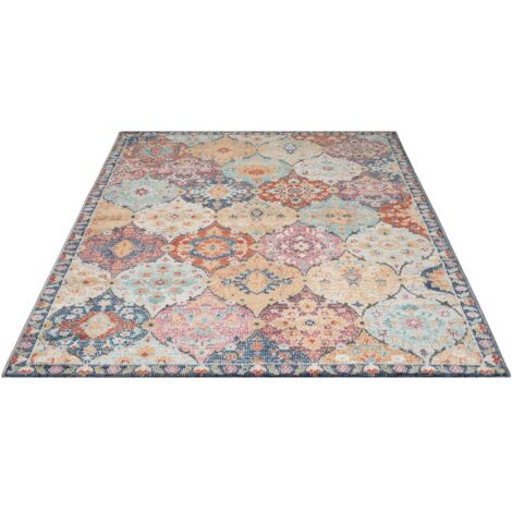 FLOORNOVO In- & Outdoor Teppich gemustert - 290 x 200 cm - Flachgewebe für Garten Balkon Terrasse und Innenbereich - Robust & Pflegeleicht - vielseitig einsetzbar im Innen- und Außenbereich