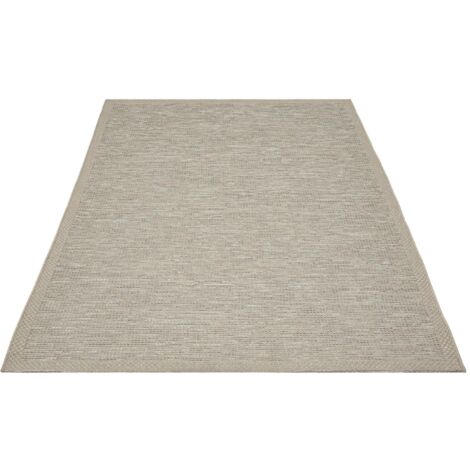 FLOORNOVO In- & Outdoor Teppich Grau Fischgrätmuster - 280 x 200 cm - Flachgewebe für Garten Balkon Terrasse und Innenbereich - Robust & Pflegeleicht - einsetzbar im Innen- und Außenbereich