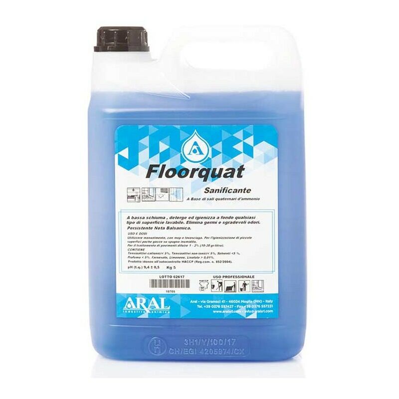 Image of Floorquat Detergente Igienizzante Piscine e Superfici con Profumazione Balsamica Scatola 4 pz da 5 Kg