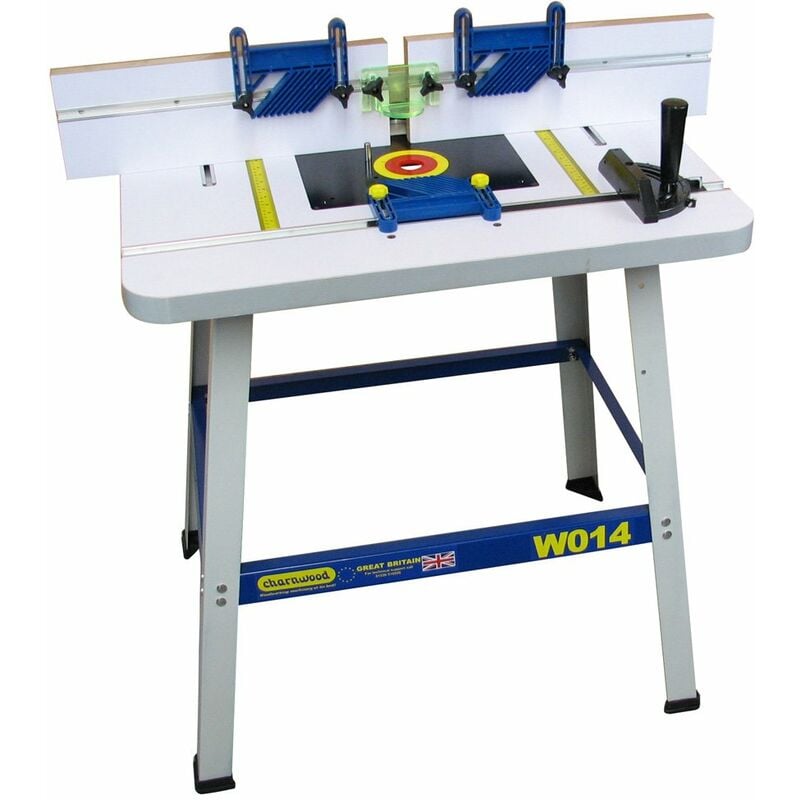 W014 floor standing universal router table, for all models of router - Blue - Charnwood