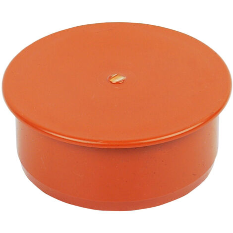 FloPlast 110mm Socket Plug for Underground Drainage - Terracotta