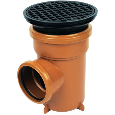 FloPlast 110mm Underground Drain Gully & Grid - Terracotta