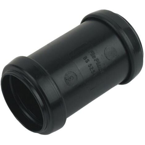 FloPlast 32mm Push Fit Waste Coupling - Black Polypropylene