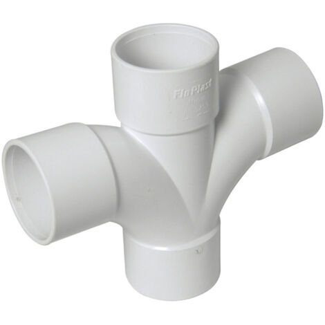 FloPlast ABS 92.5° Cross Tee 40mm White for Plumbing
