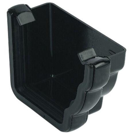 FloPlast Niagara Right Hand Stopend Black uPVC Guttering Cap