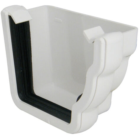 FloPlast Niagara Right Hand Stopend - White Gutter Cap