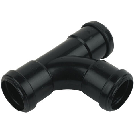 FloPlast Push Fit Waste Tee 40mm Black Polypropylene