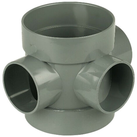 FloPlast Solvent Weld Soil Short Boss Pipe - Grey PVC-U