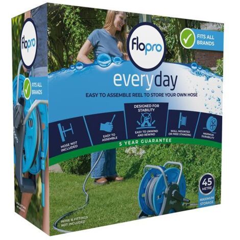 Flopro 70300756 Everyday Garden Hose Pipe Reel FLO70300756 45m Watering