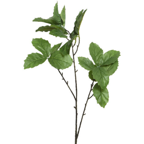 Flor artificial de poliéster verde con tallo