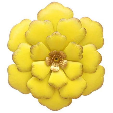 [Flor artificial] + [Hoja lunar] + [Serie artesanal] + [Flor de hierro hecha a mano para decoración de pared]