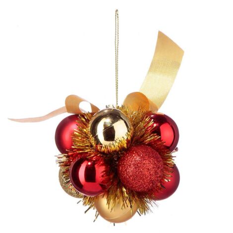 Flor de Navidad 11 bolas 3cm rojo oro - Feeric lights & christmas