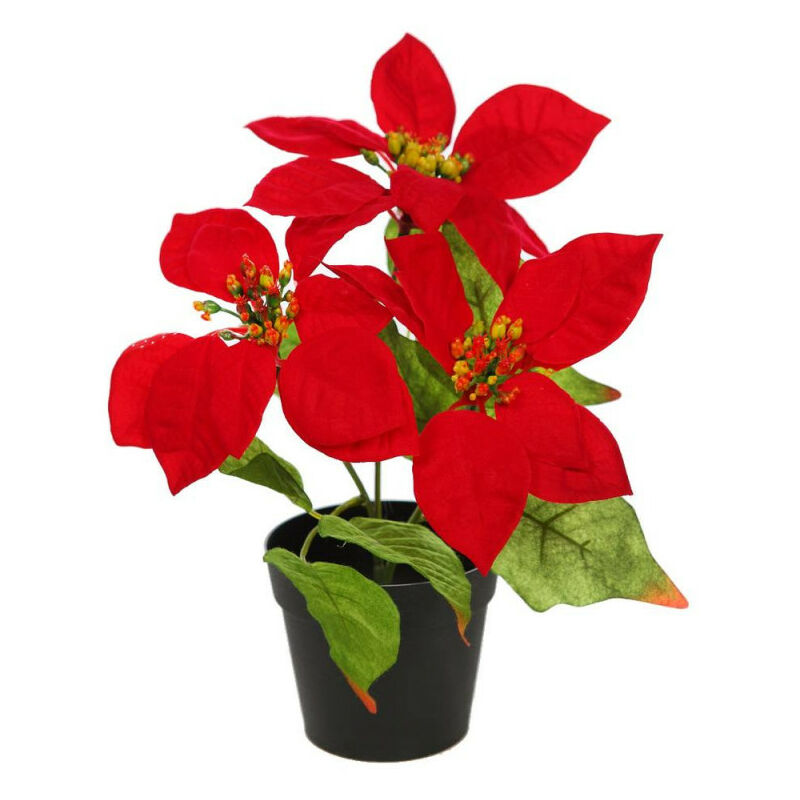 

FLOR DE PASCUA POINSETTIA ARTIFICIAL - Altura 25cm - 3 Flores
