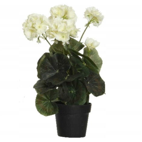 Flor decorativa artificial en maceta negra 35cm 1 ud.