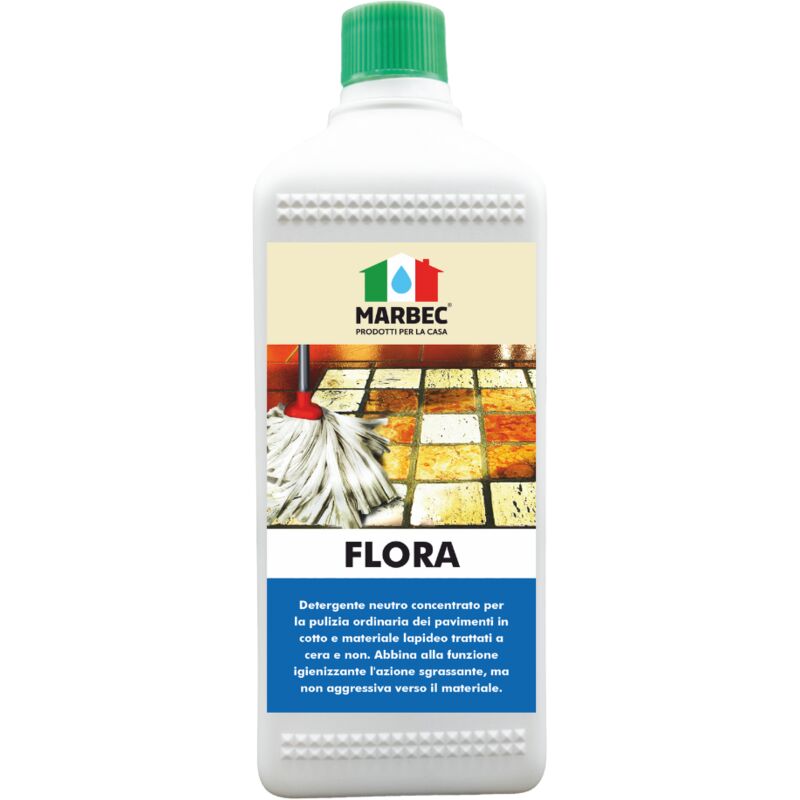 Image of Marbec - flora 1LT Detergente igienizzante per pavimenti in cotto e materiali lapidei, ideale per la pulizia ordinaria di superfici trattate e non.