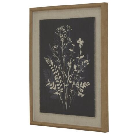 Flora & Fauna Collection Grove on Linen in Beaded Frame - Glass - L2 x W40 x H50 cm - White