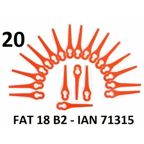 Florabest 20 plaquettes de coupe / couteaux plastiques Florabest LIDL Coupe-bordures sans fil FAT 18 B2 - LIDL IAN 71315 - FAT 18B2 / FAT18B2