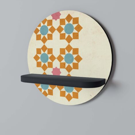 FLORAL DECOR Rundes Regal Schwarz