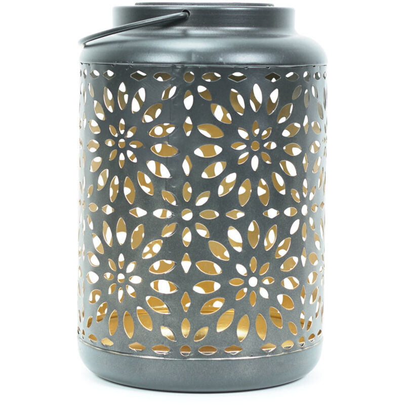 Floral Moroccan Inspired Lantern Solar Powered Outdoor Garden Decor Light IP44