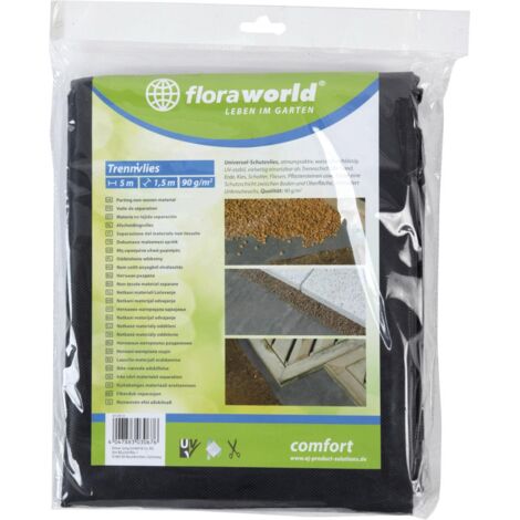 floraworld Unkrautvlies 1x5m 90g/qm dunkelgrau