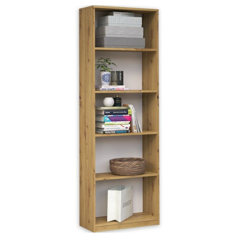 Hucoco - florence - Bibliothèque 5 étagères chambre bureau salon - 182x40x30 cm - Meuble de rangement livres dèco - Aspect bois Hucoco - florence - Bibliothèque 5 étagères chambre bureau salon - 182x40x30 cm - Meuble de rangement livres dèco - Aspect bois