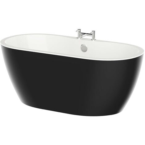 Florence Black 1550mm x 745mm Double Ended Freestanding Bath