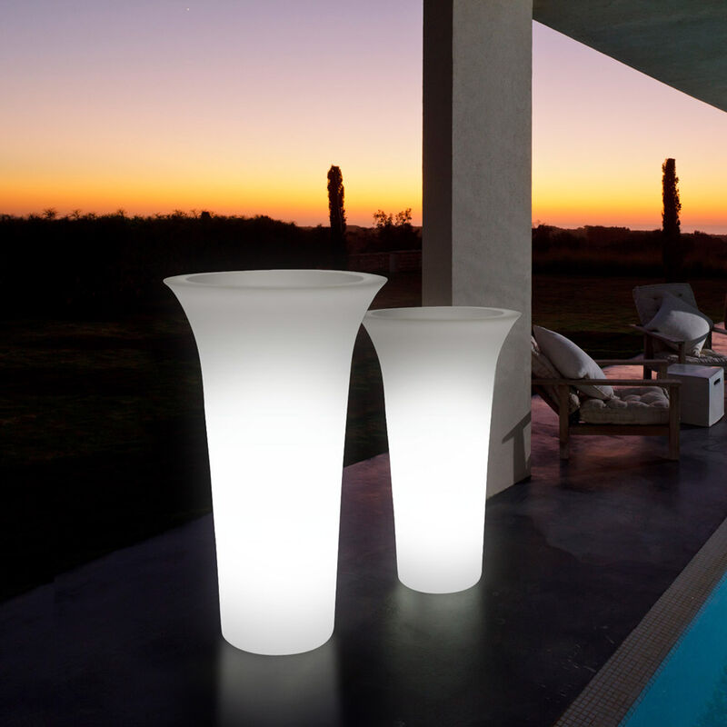 

Maceta luminosa alta redonda exterior diseño moderno kit iluminación Flos | ø 48 h 85
