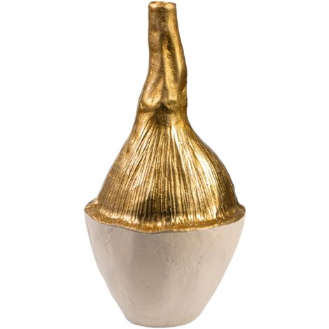 Florero Aluminio Blanco/Dorado 33735